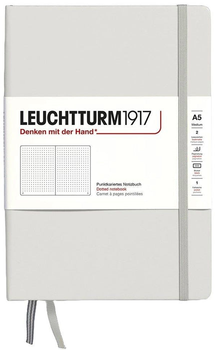 Тефтер Leuchtturm1917 Natural Colors - A5, сив, страници на точки, твърди корици