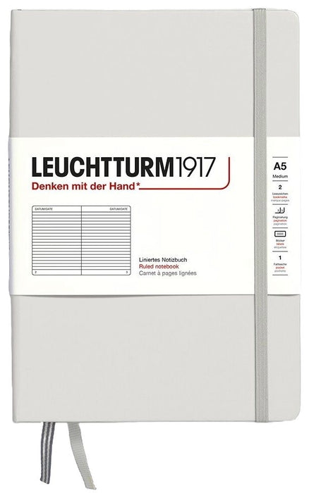 Тефтер Leuchtturm1917 Natural Colors - A5, сив, линиран, твърди корици