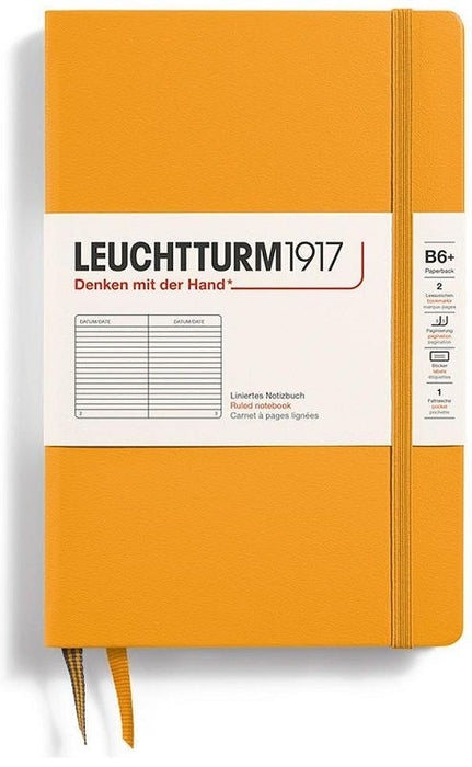 Тефтер Leuchtturm1917 Paperback - B6+, оранжев, линиран, твърди корици