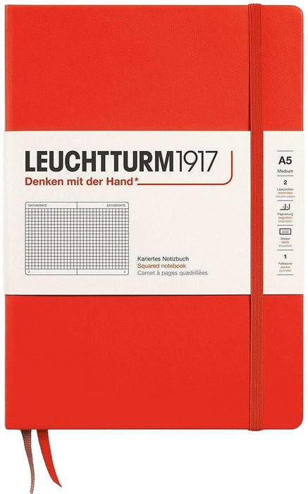 Тефтер Leuchtturm1917 New Colours - А5, на квадратчета, Lobster, твърди корици