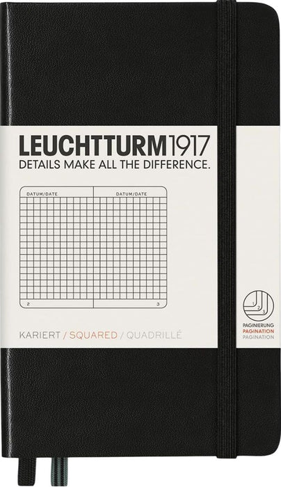 Джобен тефтер Leuchtturm1917 - A6, страници на квадратчета, черен