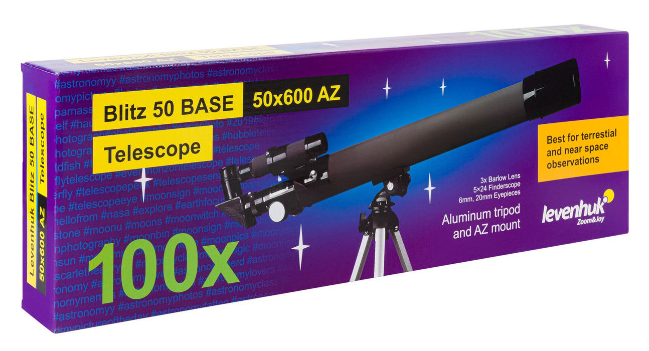 Рефрактор Levenhuk Blitz 50 Base 100x сив