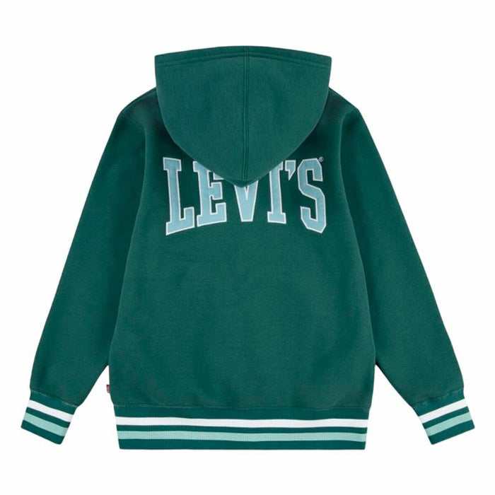 Детски суичър с качулка Levi's Lvb Varsity Маслина