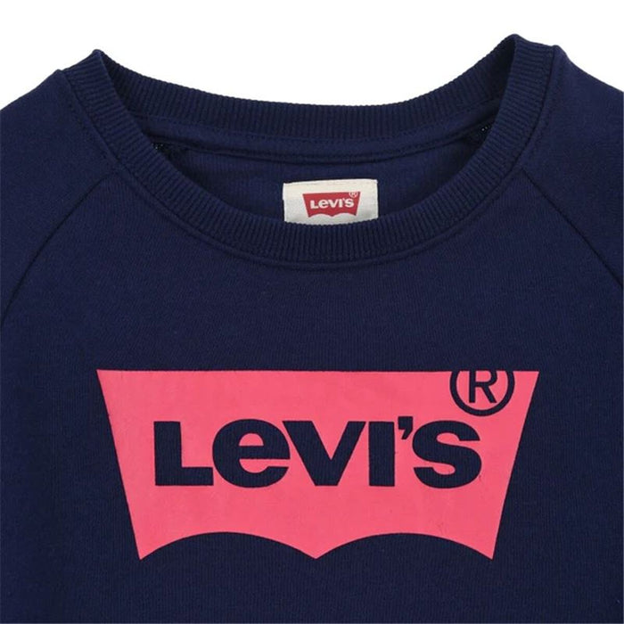 Суитчър без Качулка за Момиче Levi's Batwing Crewneck Син Тъмно синьо