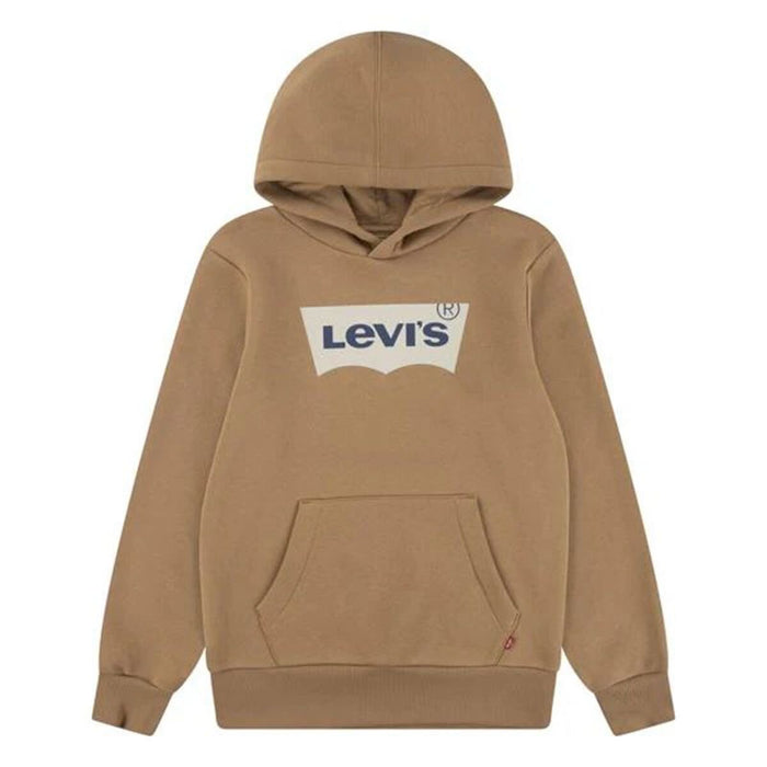 Детски суичър с качулка Levi's Lvb Batwing Screenprint Hoodie Кафяв