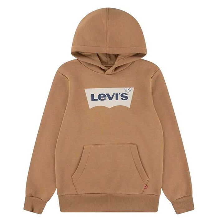 Детски суичър с качулка Levi's Batwing Screenprint Hoodie Кафяв
