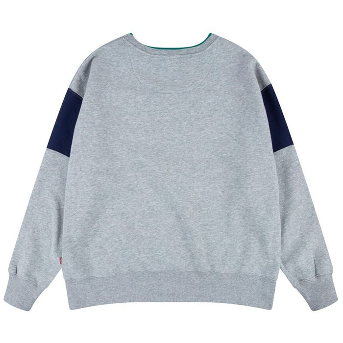 Детски суичър без качулка Levi's Colorblock Crewneck Светло сив