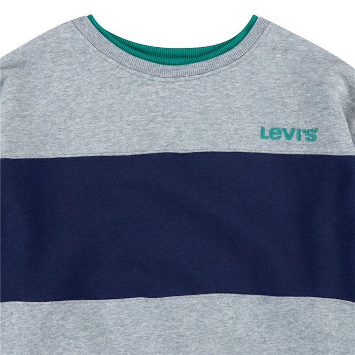 Детски суичър без качулка Levi's Colorblock Crewneck Светло сив