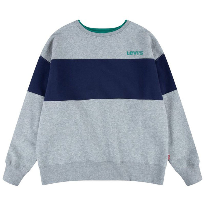 Детски суичър без качулка Levi's Colorblock Crewneck Светло сив