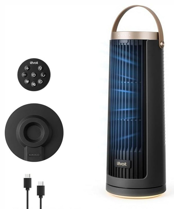 Вентилатор тип кула Levoit - Windi Mini, LTF-F132-BEUR, 7.5W, 5 степени, черен