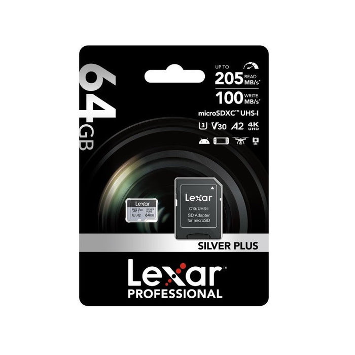 КАРТА ПАМЕТ micro SDXC 64GB 205/100MB/s UHS-I,A2,V30,U3 LEXAR