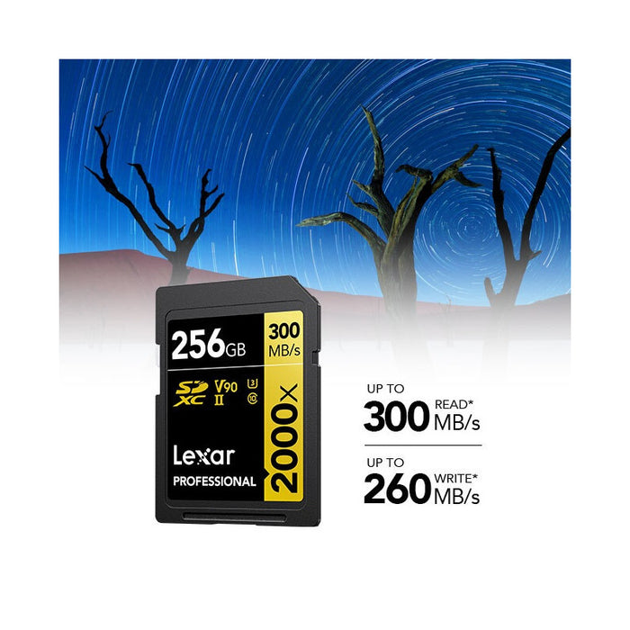 КАРТА ПАМЕТ SDXC 256GB 300/260MB/s UHS-II,C10,V90,U3 LEXAR