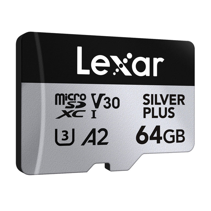 Комплект от 2 карти памет Lexar High-Performance Silver Plus microSDXC 2x64GB + адаптер