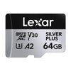 Комплект от 2 карти памет Lexar High-Performance Silver Plus microSDXC 2x64GB + адаптер