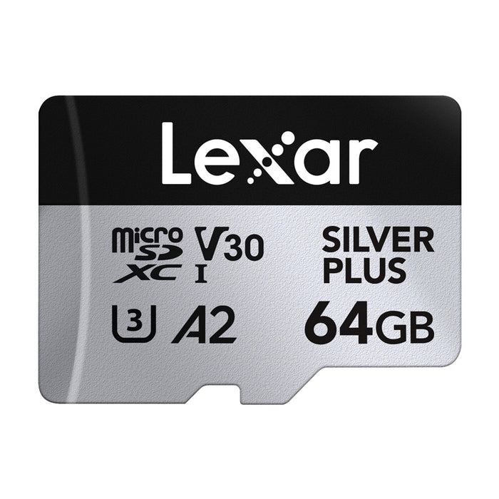 Комплект от 2 карти памет Lexar High-Performance Silver Plus microSDXC 2x64GB + адаптер