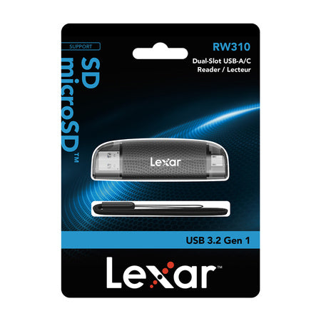 Четец за карти памет Lexar LRW310X с два USB-A/C порта, micro SD и SD, USB 3.1