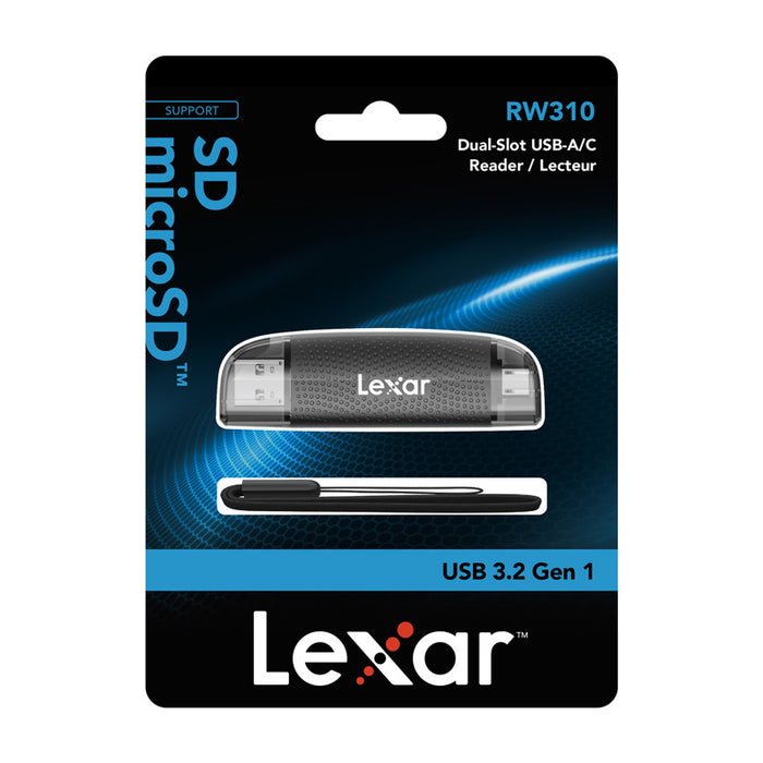 Четец за карти памет Lexar LRW310X с два USB-A/C порта, micro SD и SD, USB 3.1