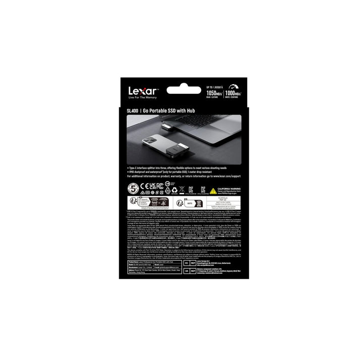 Външен харддиск Lexar LSL400S002T-RNBNG Черен noir 2 TB SSD
