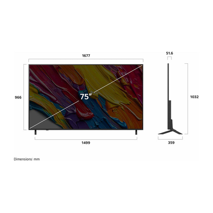 Телевизор LG 75QNED84A3C 4K Ultra HD QNED SMART TV, WEBOS, 75.0 ", 189.0 см