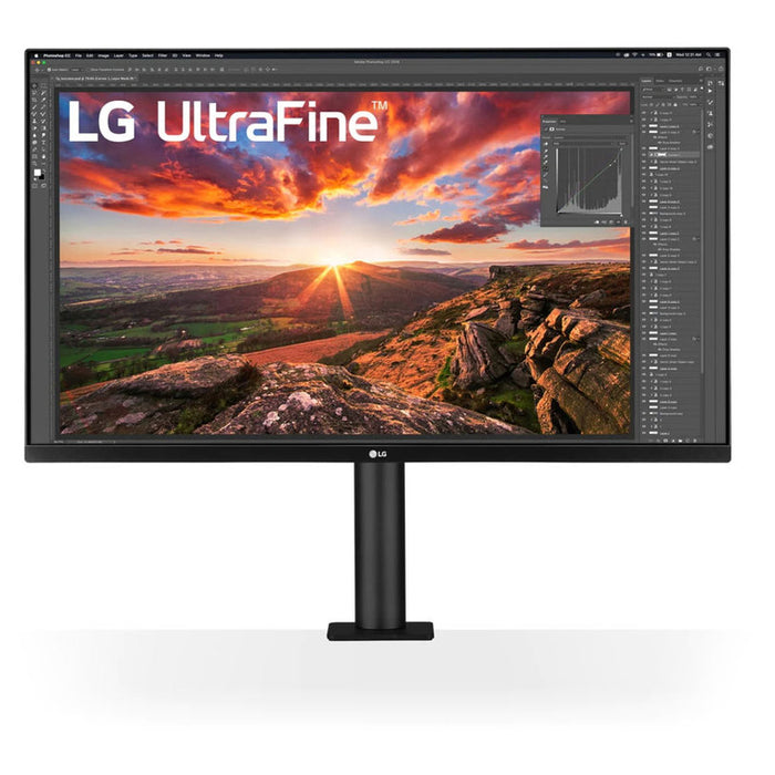 Монитор LG 32UN880-B-BEU Стойка със C-образна скоба 0.182 мм, 178°/178°, IPS, 31.5 ", 80.0 см, 3840x2160, 60.00 Hz, 5.00 ms, HDMI, DisplayPort, USB-C, ЧЕРЕН