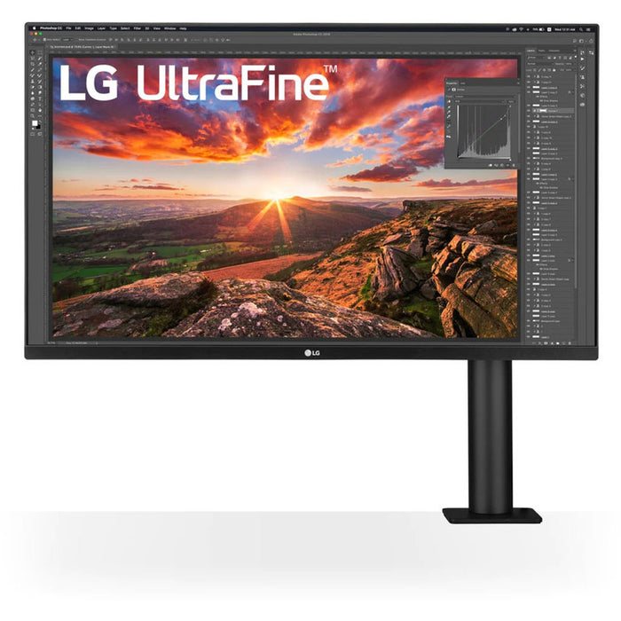 Монитор LG 32UN880-B-BEU Стойка със C-образна скоба 0.182 мм, 178°/178°, IPS, 31.5 ", 80.0 см, 3840x2160, 60.00 Hz, 5.00 ms, HDMI, DisplayPort, USB-C, ЧЕРЕН