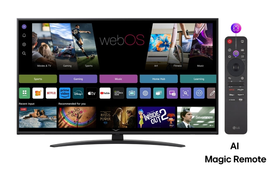 LG 50NANO81A3A, 50" 4K HDR Smart Nano Cell телевизор, 3840x2160, DVB-T2/C/S2, AI Alpha 7, HDR 10 PRO, webOS 25, ThinQ AI, VRR, ALLM, HGiG, WiFi, Clear Voice, AI Upscaling, Bluetooth, HDMI e-ARC, CI, LAN, AirPlay2, Chromecast, 2-полюсна стойка, черен