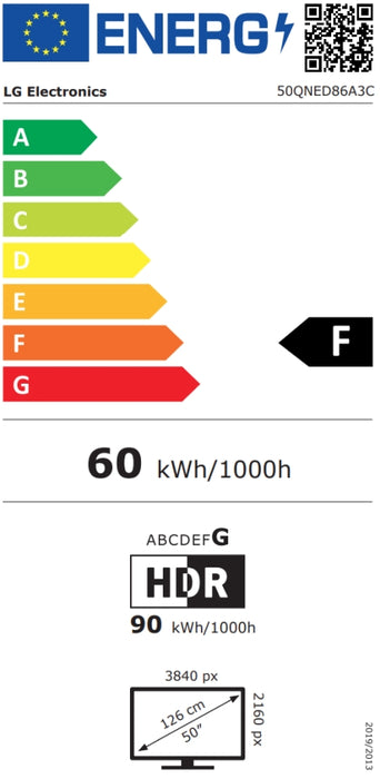LG 50QNED86A3C, 50" 4K QNED HDR Smart TV, 3840x2160, 60Hz Native (VRR 144Hz), DVB-T2/C/S2, Alpha 7 AI процесор, HDR 10 PRO, webOS 25 ThinQ, 4K Upscaling, WiFi 5, Dolby Vision, Bluetooth 5.1, AirPlay 2, LAN, CI, HDMI, SPDIF, Стойка
