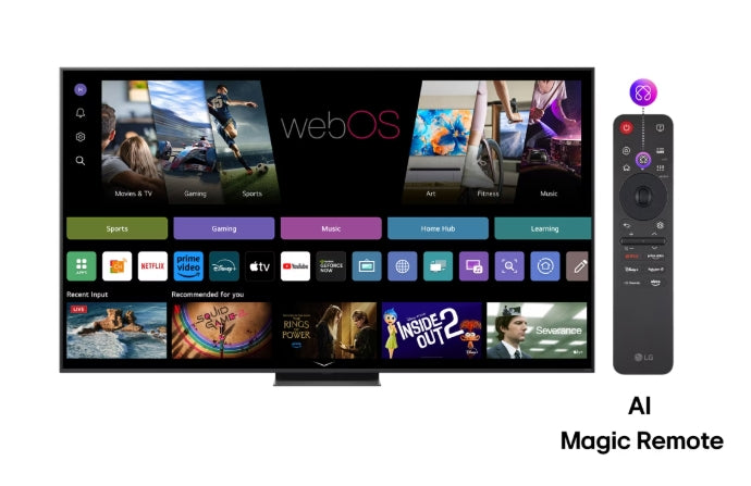 LG 86QNED86A3A, 86" 4K QNED HDR Smart TV, 3840x2160, 120Hz Native (VRR 144Hz), DVB-T2/C/S2, Alpha 8 AI процесор, HDR 10 PRO, webOS 25 ThinQ, 4K Upscaling, WiFi 5, Dolby Vision, Bluetooth 5.1, AirPlay 2, LAN, CI, HDMI, SPDIF, Стойка