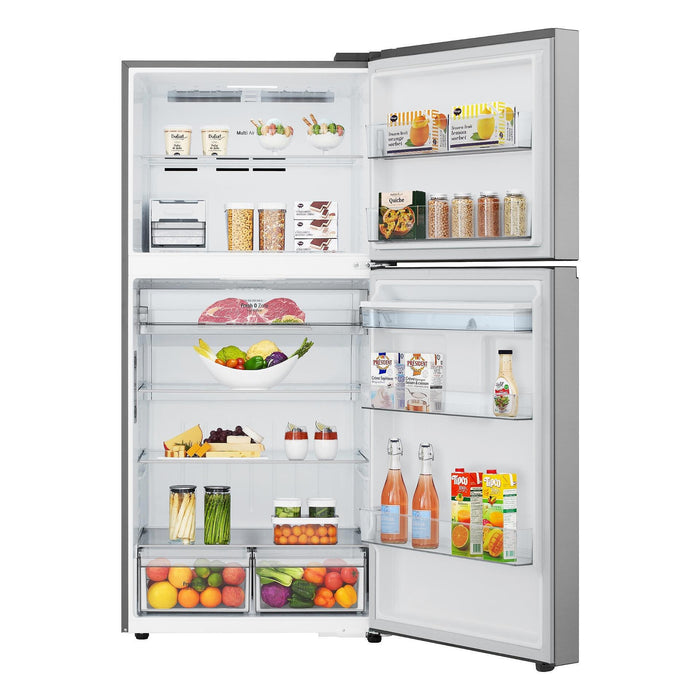 Хладилник с горна камера LG GTFV61PYBQD , 609 l, E , No Frost , Инокс