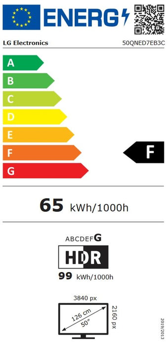 Смарт телевизор LG - 50QNED7EB3C, 50'', QNED MiniLED, 4K, Black