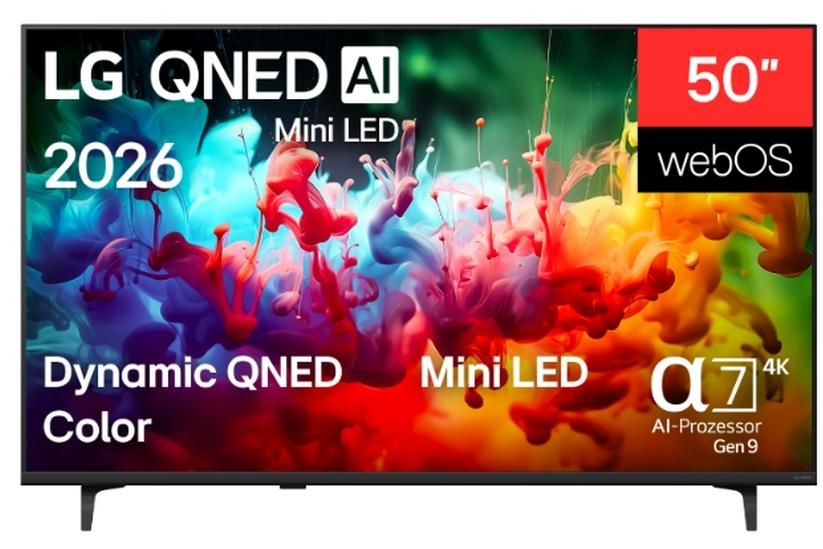 Смарт телевизор LG - 50QNED71B3B, 50", QNED, Mini LED, 4K, черен