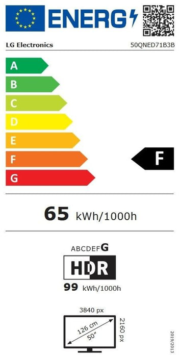 Смарт телевизор LG - 50QNED71B3B, 50", QNED, Mini LED, 4K, черен