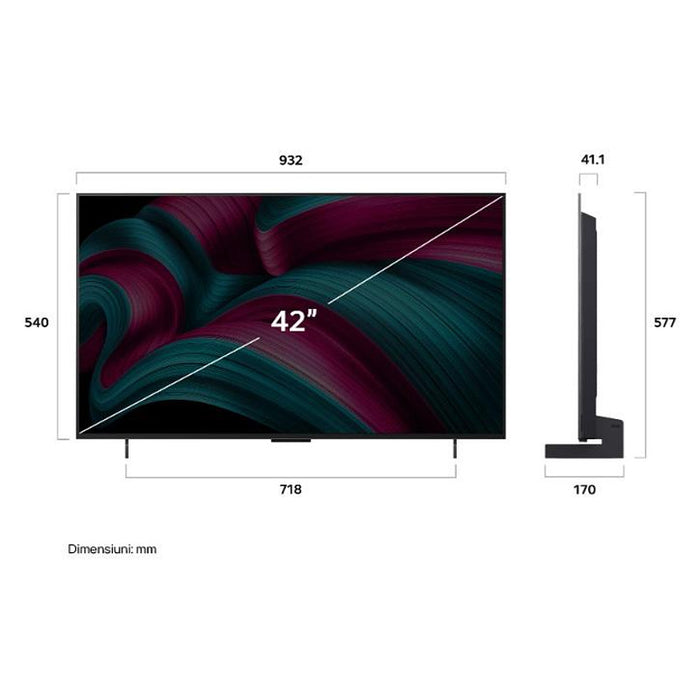 Телевизор LG OLED42C51LA, 42", OLED evo AI C5, 4K Ultra HD, Smart TV (2025)