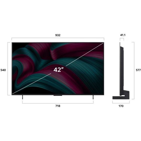 Телевизор LG OLED42C52LA, 42"(105 см), OLED evo AI C5, 4K Ultra HD, Smart TV (2025)