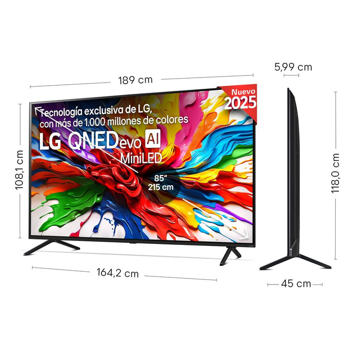 Смарт телевизор LG 85QNED92A6A.AEUQ 3840 x 2160 px UHD 4K HDR10 AMD FreeSync Hybrid Log-Gamma (HLG) Dolby Vision QNED
