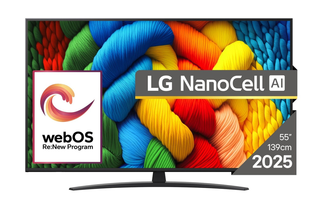 LG NanoCell AI 55NANO81A3A телевизор 139,7 см (55") 4K Ultra HD Smart TV Wi-Fi Черен