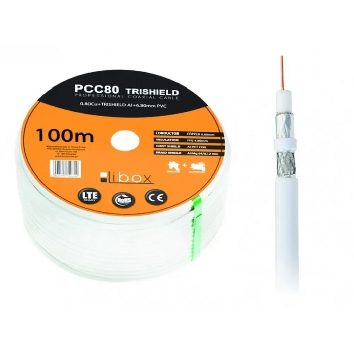 Libox Kabel koncentryczny PCC80 100m коаксиален кабел