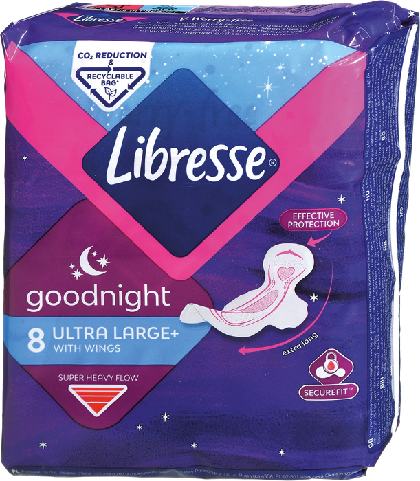 Дамски превръзки Ultra Wing Goodnight, 8 бр