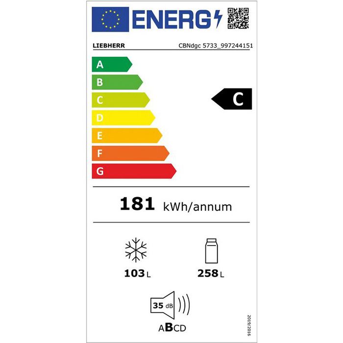 Хладилник с фризер LIEBHERR CBNdgc 5733 plus BioFresh NoFrost, 360 л, DuoCooling, 201.5 см