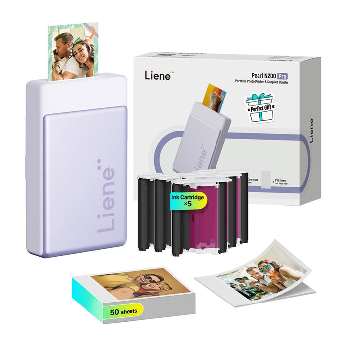 Преносим фотопринтер LIENE Pearl N200 Pro 2x3" (лилав)