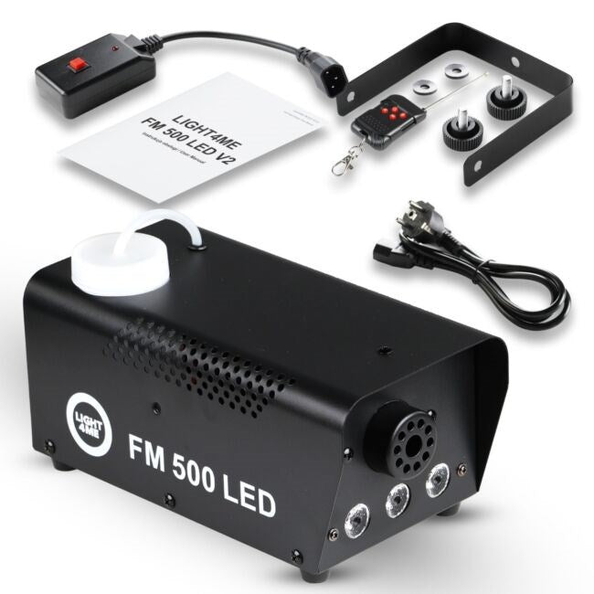 LIGHT4ME FM 500 LED V2 - 500W машина за дим/мъгла с 3x1W RGB светлинен ефект