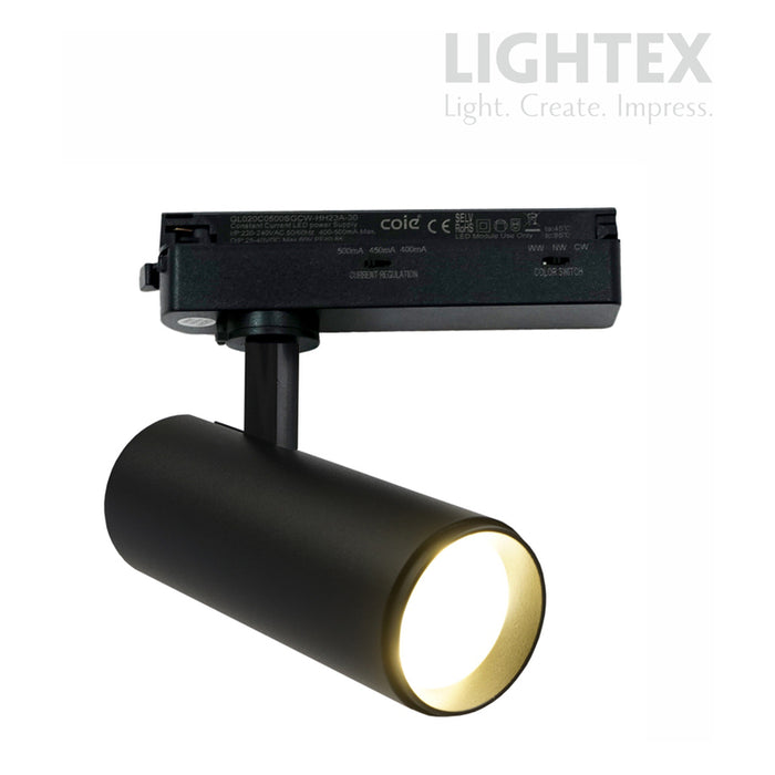 LED СПОТ ЗА РЕЛСА 16-18-20W 3000-4000-5000К ЧЕРЕН LIGHTEX TRON
