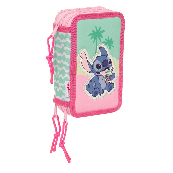 Троен несесер за моливи Lilo & Stitch Ice cream Розов 12,5 x 19,5 x 5,5 cm 37 Части