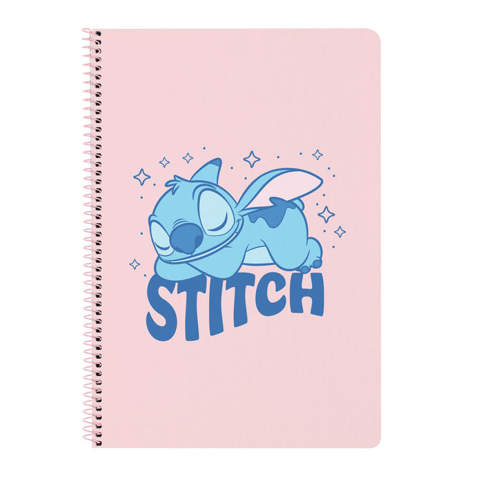 Папка с пръстени Lilo & Stitch Ohana Син Светло розово A4 21.5 x 31 x 1 cm