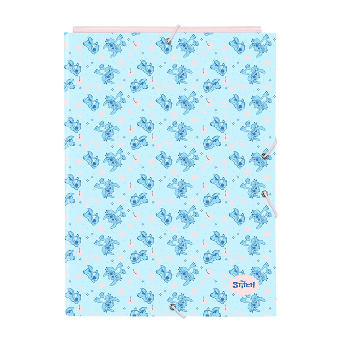 Папка с пръстени Lilo & Stitch Ohana Син Светло розово A4 26 x 33.5 x 2.5 cm