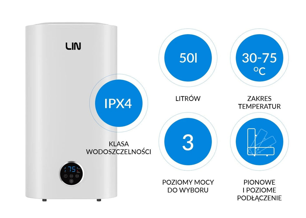 Електрически бойлер LIN LIFVD1SMWH 50L UNIVERSAL бял