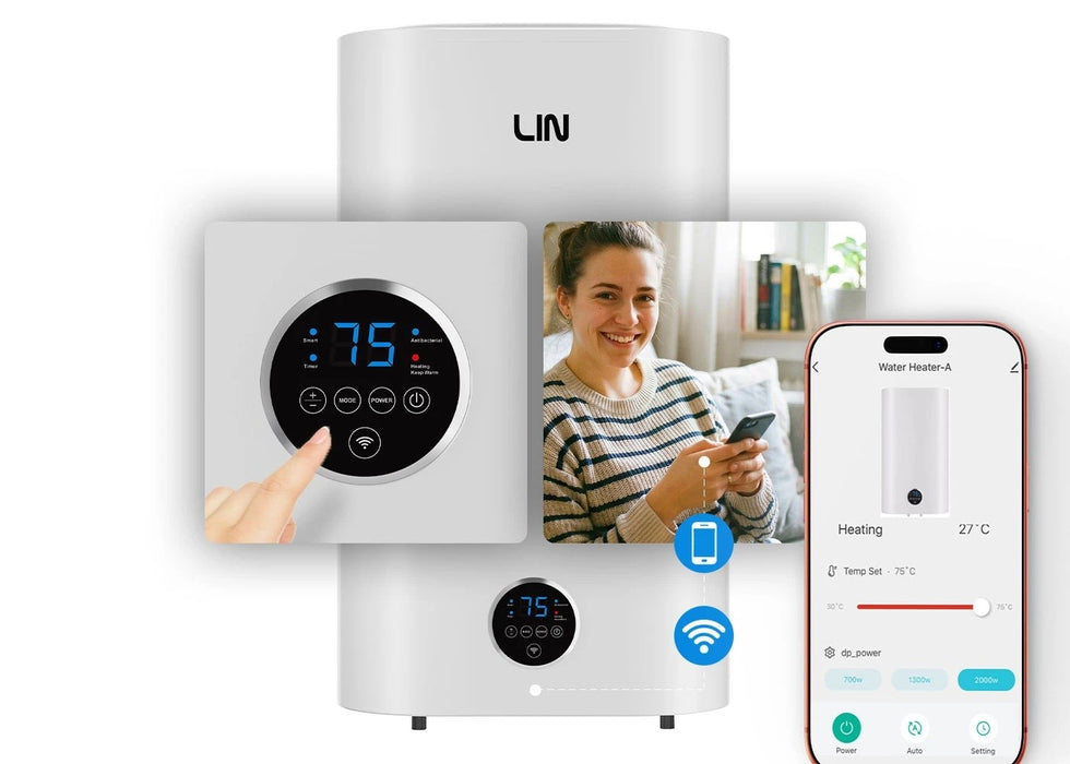 Електрически бойлер LIN LIFVD1SMWH 100L UNIVERSAL, бял, WiFi