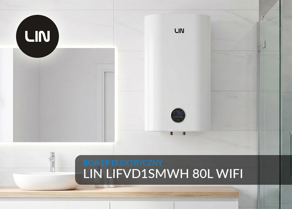 Електрически бойлер LIN LIFVD1SMWH WI-FI 80L SMART бял