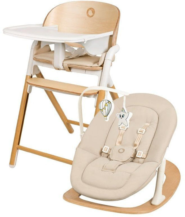 Бебешки стол за хранене и шезлонг 4 в 1 Lionelo - Celia Set, бежов