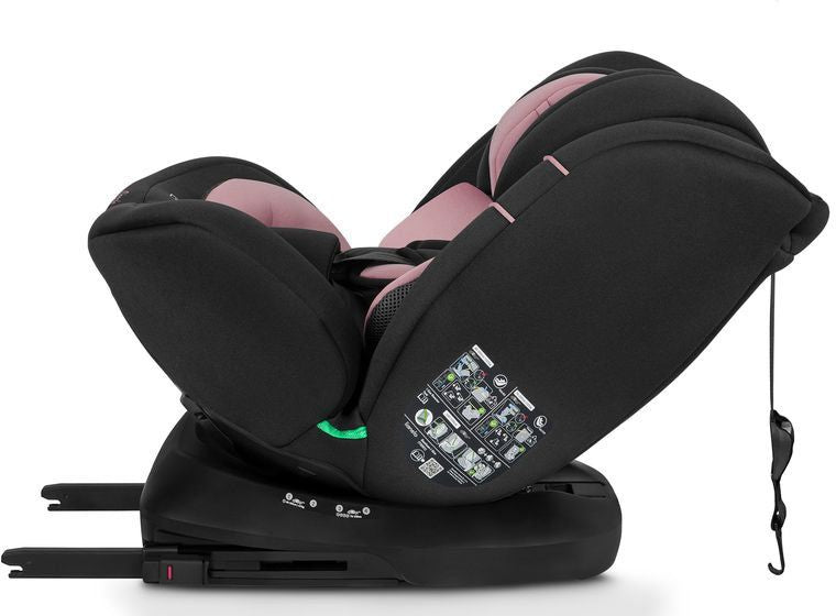 Стол за кола Lionelo - Bastiaan One, 360°, i-Size, с IsoFix, 40-150 cm, Pink Rose